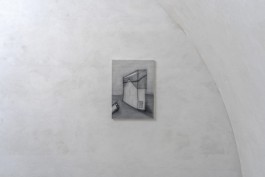 “To Look Back Upon A Stony Grave” 2023 Lack und Acryl auf Leinwand 70 x 50cm René Radomsky